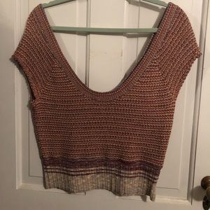 FREE PEOPLE OFF THE SHOULDER SWEATER EARRTH TONES